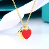 Designer Brand Ematel Love Double Heart Tiffays Collier Femelle CNC Steel Seolet mot 18k Real Gold Electroplasing Ins Niche Design Clavicule Chain