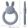 Tänder leksaker 1 st baby teether silicone leksak bpa gratis tecknad kanininlårande tandkött gåvor hälsa molar tugga födda tillbehör 230728