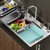 304 évier de cuisine en acier inoxydable grand lavabo à cuve unique accessoires de cuisine ensemble de vidange Topmount/drop-in/undermount