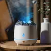 Humidificateur de volcan d'aromathérapie créatif de 400 ml avec veilleuse à flamme - Parfait pour la maison, le yoga et le bureau !