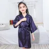 Pyjamas Summer Girls Silk Robe Solid Color Childrens Soft Kids Bathrobe Satin Teenager 230728