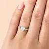 Japan and South Korea S925 Sterling Silver Love Moonlight Stone Micro-encrusted Diamond Rose Opening Adjustable Ring Female