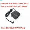 Другие батареи Зарядные устройства подлинное 19 В 3,42a 65W 4,5x3,0 мм ADP-65GD B AC Adapter Зарядное устройство для ASUS Pro 0551/451LBU400V PU500C Зарядное устройство для ноутбука X0723