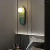 Wandlamp Net Rood Nachtkastje Slaapkamer Woonkamer Achtergrond Alle Koper Licht Luxe Marmer Creatief Gangpad