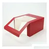 Förpackningsboxar grossist 100st pappershattlåda med PVC Window Baseball Cap Beret Party Presentförpackning SN4785 Drop Delivery Office Sch Dhzuj