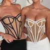 Women's Shapers CINOON Strapless Corset Lingerie Spicy Girl Sexy Shaping Bra European And American Sleeveless Print Underwear