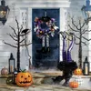Halloween kransdörr hängande dekoration halloween häxa hatt ben pumpa dörr krans Happy Halloween Party Home Party Supplies Q08303Q