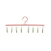 Hangers 8pcs A Row Plastic Clothes Drying Hanger Windproof Clothing Rack 8 Clips Sock Laundry Airer Underwear Socks Holder