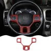 ABS-bil ratt trimpanel Dcoration för Dodge Ram 1500 10-17 Interiörstillbehör Röd kolfiber304H