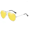 Lunettes de soleil Aviation Night Vision Jaune Hommes Femmes Lunettes Lunettes UV400 Sun Driver Driving Eyewear