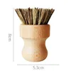 Bamboo Dish Scrub Brushes, Kitchen Wooden Cleaning Scrubbers for Washing Cast Iron Pan/Pot, Natural Sisal Bristles DHL JL1715