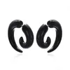 Orecchini a cerchio moda corno nero per le donne orecchini a bottone in acrilico hip-hop gioielli a spirale gotica anallergici in acciaio inossidabile