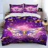 Set di biancheria da letto 3D Luxury Butterfly Flower 3 pezzi Consolatore Set Copripiumino Letto Trapunta Federa King Queen Size 230727