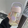 Vattenflaskor Bär kopp bärbar hög färgvärde stor kapacitetsbubbla vattenkokare med handtag enkel tekopp