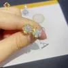 Joias de luxo em prata com rosca, banhado a ouro 18k, prata esterlina 925 Vvs Moissanite, brincos de diamante