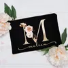 Cosmetic Bags Cases Personalized Custom Initial Name Makeup Bag Make Up Case Bridal Shower Gift Canvas Toiletry Organizer Bridesmaid 230727