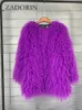 Women's Fur Faux Fur Luxury Women Winter Long Faux Mink Fur Coat Candy Color Long sleeve Fluffy Faux Sheep Fur Jacket Cardigan Black Pink Trench Tops HKD230727