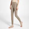 Active Pants Tight Nude Yoga Byxor Kvinnor borstat hår utan pinsamt linje med hög midja höftlyftning av sportkonditionskläder