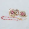 Jouets de dentition pour bébé MIYOCAR rose Bling sucette et clip ensemble porte-chaîne bling coloré doux 230727