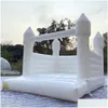 Insufláveis de publicidade 4.5X4.5 15X15Ft Fl Pvc Modern Kids Adt Inflatable White Bounce House Castelo insuflável de grau comercial Ce Weddi Otyf5