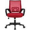 Computer Desk Rolling Chair Mid-Back Mesh Office Chair Height Adjustable Red246v