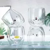 250-300ml Kawaii Cat Paw Glass Mug Double Layer Insulated Glass Cup Explosion Proof Thicken Coffee Milk Cup Adult Kids Gift 2111052151