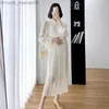 Sukienki macierzyńskie sukienki 9114# 2022 Wiosna nowa koreańska moda plisowana szyfonowa dystansowa sukienka elegancka ubrania dla kobiet w ciąży Z230731