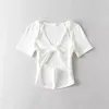 Projektanci damska koszulka damska ubranie damskie czyste wycięte krótkie rękaw 2023 Symalna koszula bazowa sprężyna nowa chuda hottie Hottie Top Puste Butterfly krótkie rękawa