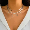 Skiktade separerbara kedjor med stjärnor choker halsband för kvinnor trendig ormkedja på nackkrage mode smycken tillbehör