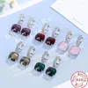 Orecchini a cerchio SuyixianOccident Crystal Geometric Square Ear Buckle Simple Light Luxury 925 Sterling Silver Gioielli di alta qualità Regali