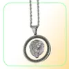 hip hop lion head round pendant necklaces for men western animal luxury necklace Stainless steel Cuban chains dog jewelry 48003941019