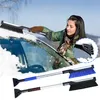 Brosse à neige pour pare-brise de voiture, grattoir à glace en verre avec dissolvant extensible 2 en 1, outil de nettoyage, balai de lavage 313C