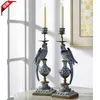 Portacandele Ornamenti per candelieri in rame puro Pappagallo in ceramica blu e bianca Artigianato classico per la casa