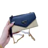 New Luxury 2023 direct sales high quality Reproduction 1 Original Factory Leather Triangle Standard Sunshine Grass Woven Single Shoulder Crossbody Bag