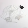 Chinese Style Products Luxury white lace folding fan double layer wedding role-playing party home decoration fan ancient bride's hand fan