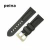 22mm 24mm HOMBRE NUEVO Top Grade Black Diving Silicone Rubber Watch BANDS Correa PARA PANERAI BANDS249m