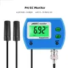 Professionnel 2 en 1 PH numérique Memarmètre EC pour aquarium Multi-paramètre de qualité de l'eau Monitor en ligne PH EC Moniteur acide 2487