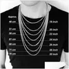 Chains Cuban Chain Necklace For Men Women Basic Punk Stainless Steel Curb Link Chokers Vintage Gold Tone Solid Metal Collar Drop Del Dh7Sk