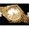 20 Style Casual Dress Mechanical Automatic 26mm Ladies 18K Yellow Gold President Watch White Mop Diamond Rubies251r