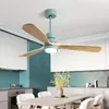 Pendant Lamps Nordic Solid Wood Fan Chandelier Living Room Dining Bedroom Lamp Large Wind Frequency Conversion Mute Ceiling With