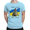 T-shirts pour hommes I Need Munitions Not A Ride Design Original Shirt Volodymyr Zelensky Cotton Men T-Shirt Oversize For Adult Tees