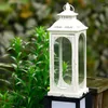 Ljusstakar smidesjärn ljusstake europeisk stil vindtät lampglaslykta hållare för bröllop prydnad utomhus hemgolv