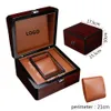 Watch Boxes Cases Wine Red Baking Paint Wooden Wrist Watch Box Bangle Leather Pillow Box Storage Watch Holder Watch Gift Box Wholesale Customized 230727