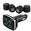 Sistema di monitoraggio della pressione dei pneumatici TPMS wireless con 4 sensori esterni Spina accendisigari Display LCD con pressione dei pneumatici256O