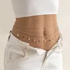 Bälten lager i midjekedjan Bikini Belly Chains Belt Beach Summer Costume Body Jewelry for Women and Girls Gold Silver