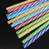 230 mm wielokrotnego użytku plastikowe słomki pasują do kolorowych plastikowych słomy w paski na 20 uncji 30 uncji kubek mason słoik 200pcs ll