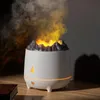 Humidificateur de volcan d'aromathérapie créatif de 400 ml avec veilleuse à flamme - Parfait pour la maison, le yoga et le bureau !