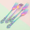 Zestawy naczyń obiadowych 6PCS Fork Sałatka Zestaw Gold Stolid ze stoli