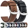Bracelets de montre Bracelet de montre de mode Sport Bracelet de montre en cuir vintage Boucle en acier inoxydable Accessoires de montre 18mm 20mm 22mm 24mm 230728
