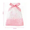 100 pcs 16x26 cm Rose Fleur De Cerisier Impression Transparent Cadeau Emballage Sacs En Plastique Sac Pour Bonbons Et Bonbons De Noël Wrap253b